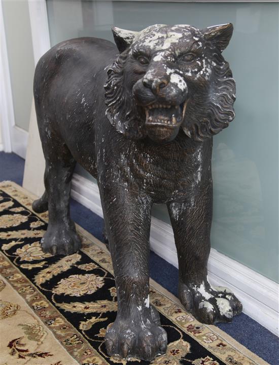A concrete Bengal tiger W.140cm